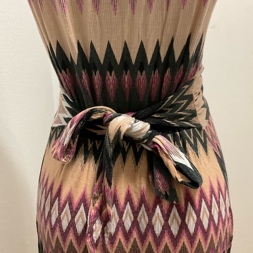 Design History Petite women’s Chevron Maxi multicolored dress size PM - Picture 5 of 5